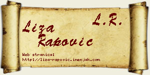 Liza Rapović vizit kartica